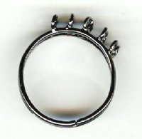 1 Gunmetal Adjustable Ring with two Narrow Rows of Five Loops